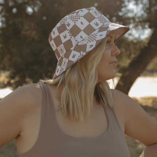 Strictly Wild Checker Bucket Hat