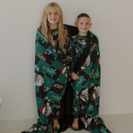 Let's Race Santa Blanket / Large *PREORDER - SHIPPING OUT BETWEEN NOV 24 - DEC 6*