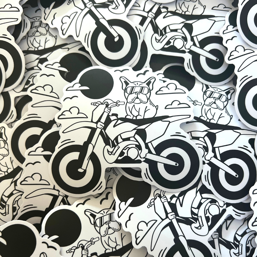 French Bulldog Dirt Bike Sticker