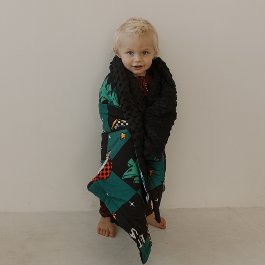 Let's Race Santa Blanket / Baby *PREORDER - SHIPPING OUT BETWEEN NOV 24 - DEC 6*