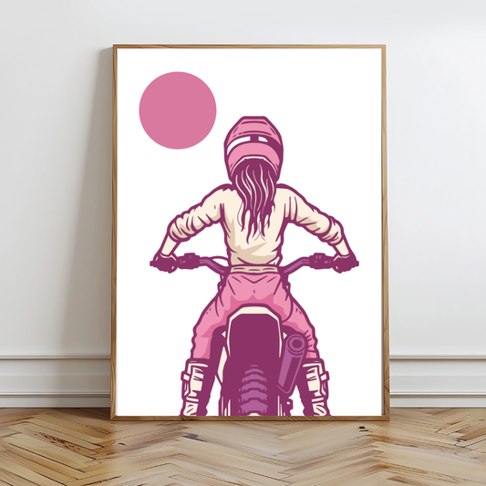 Moto Girl Wall Prints - Digital Download