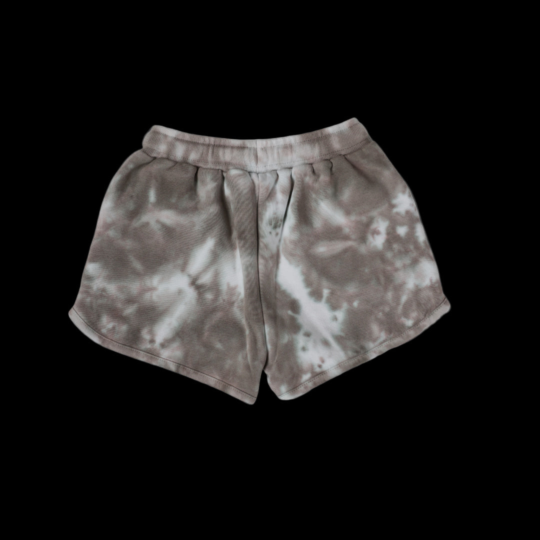 COTTON TIE-DYE SHORTS // TAUPE