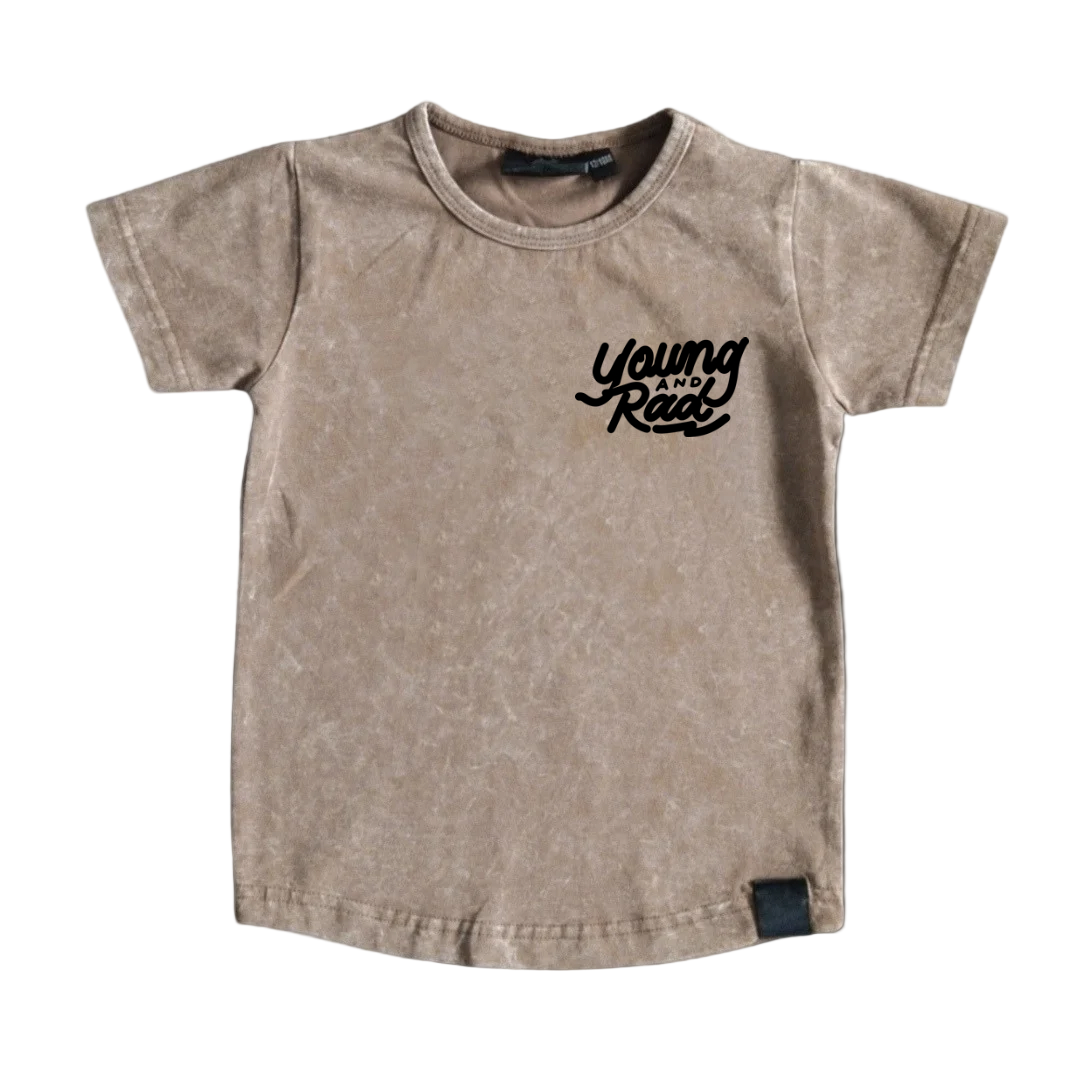 TAUPE FULL THROTTLE ACID WASH TEE