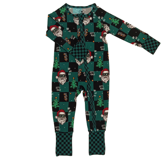 Let's Race Santa Zip Up Pajamas *PREORDER - SHIPPING OUT BETWEEN NOV 10-17*