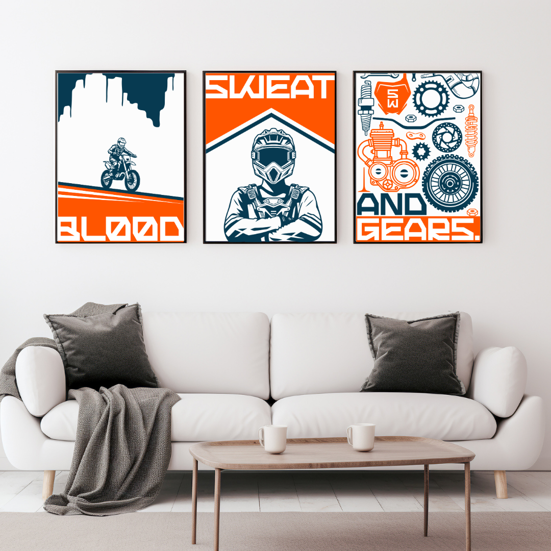 Blood Sweat & Gears Wall Prints - Digital Download