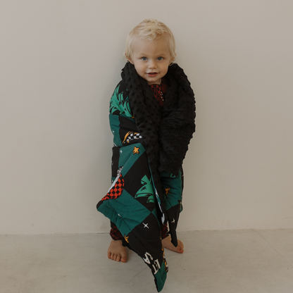 Let's Race Santa Blanket / Baby *PREORDER - SHIPPING OUT BETWEEN NOV 24 - DEC 6*