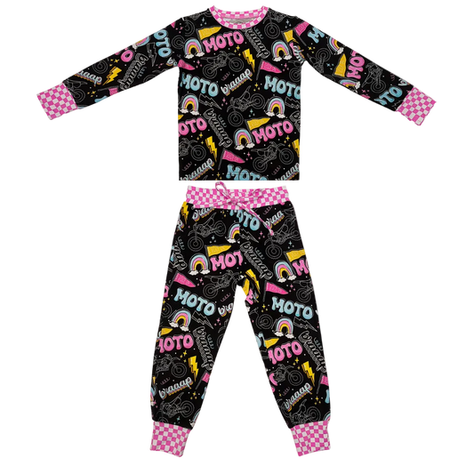 Moto Girl 2 Piece Pajamas / PREORDER ships Jan 12 - 16