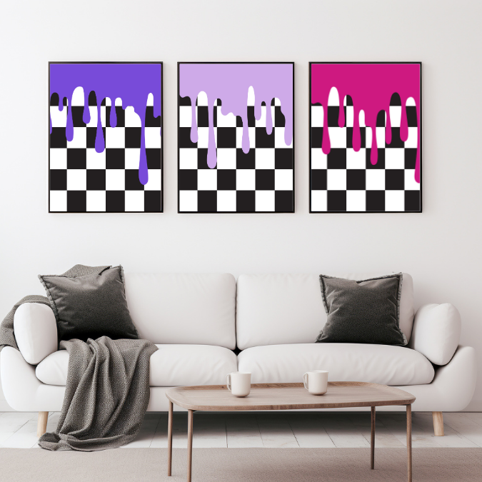 Checker Drip Wall Prints - Digital Download