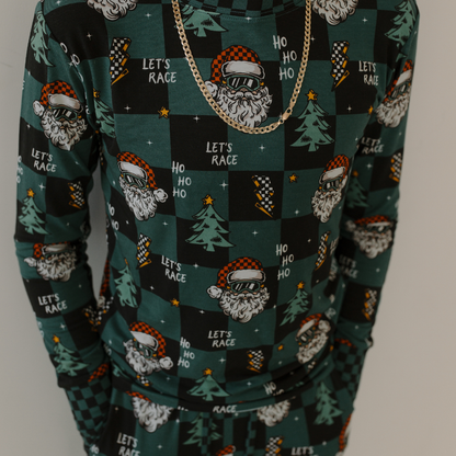 Let's Race Santa Toddler & Youth Pajamas *PREORDER - SHIPPING OUT BETWEEN NOV 24 - DEC 6*