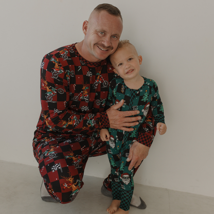 Let's Race Santa Zip Up Pajamas *PREORDER - SHIPPING OUT BETWEEN NOV 10-17*