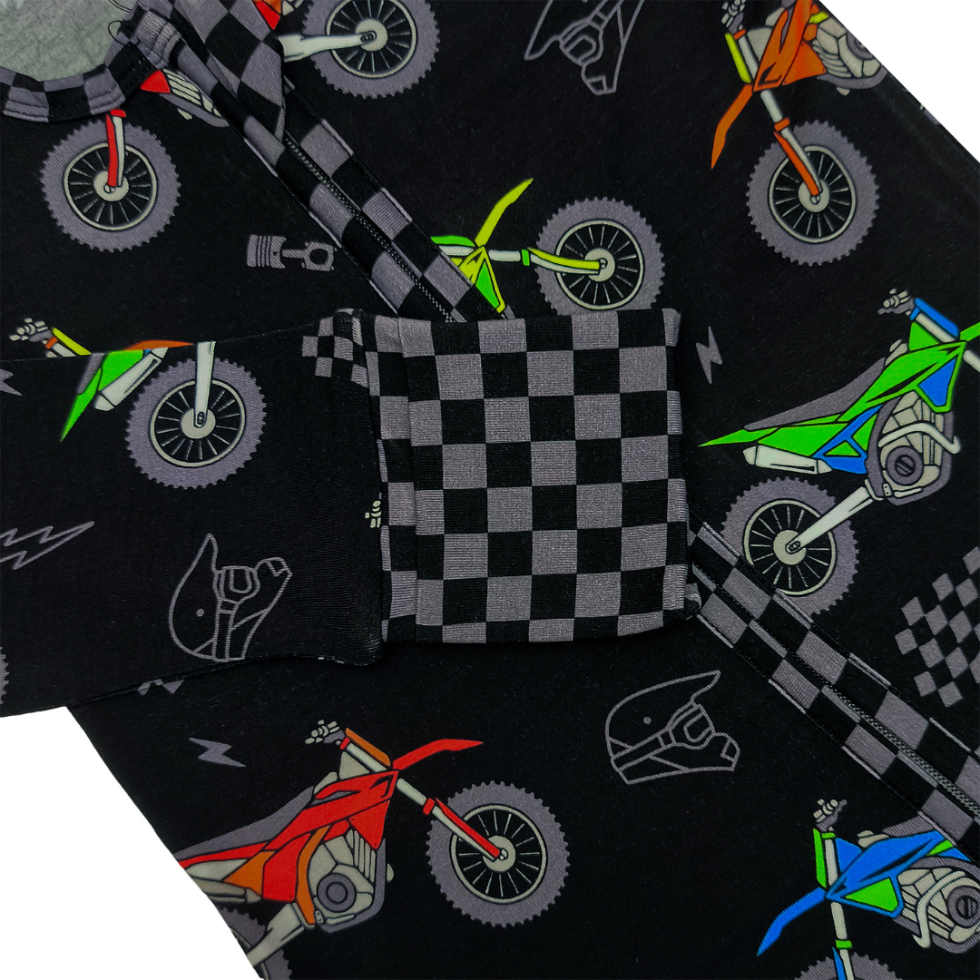 Bike Life Zip Up Pajamas