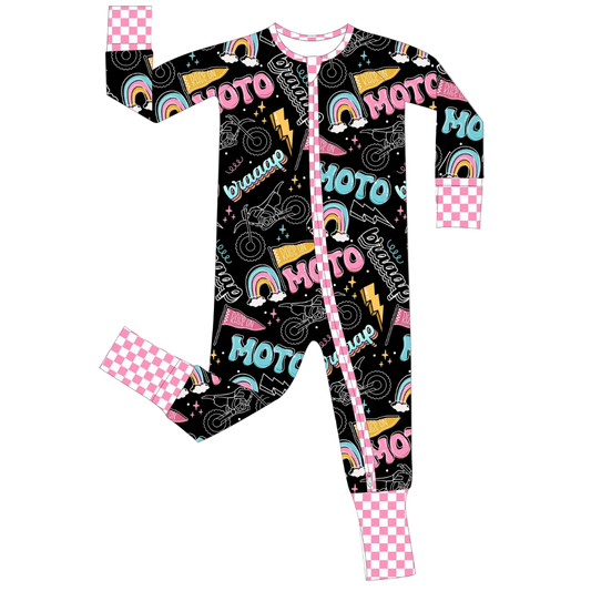 Moto Girl Zip Up Pajamas / PREORDER ships Jan 12 - 16