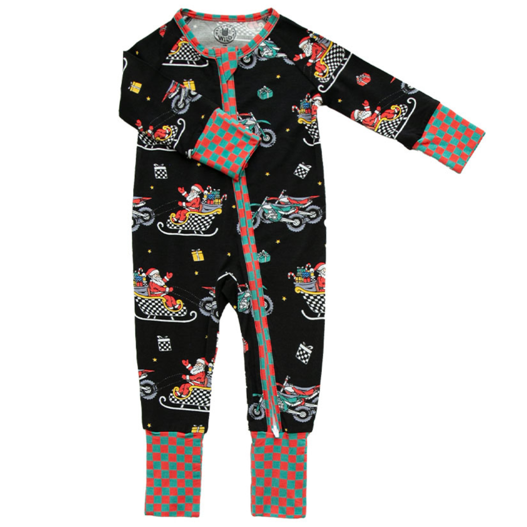 Santas Speedy Sleigh Zip Up Pajamas *PREORDER - SHIPPING OUT BETWEEN NOV 10-17*
