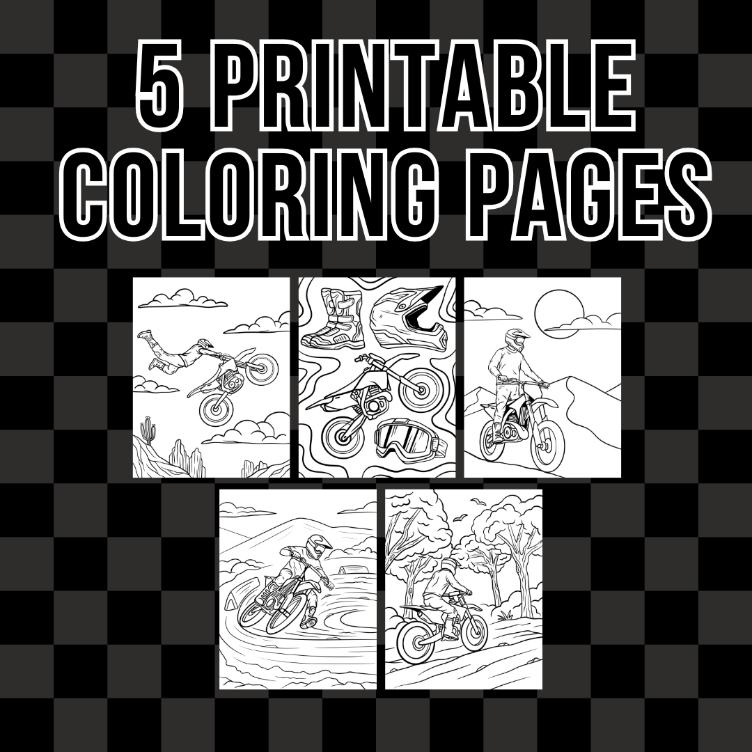 Dirt Bike Coloring Pages - Digital Download