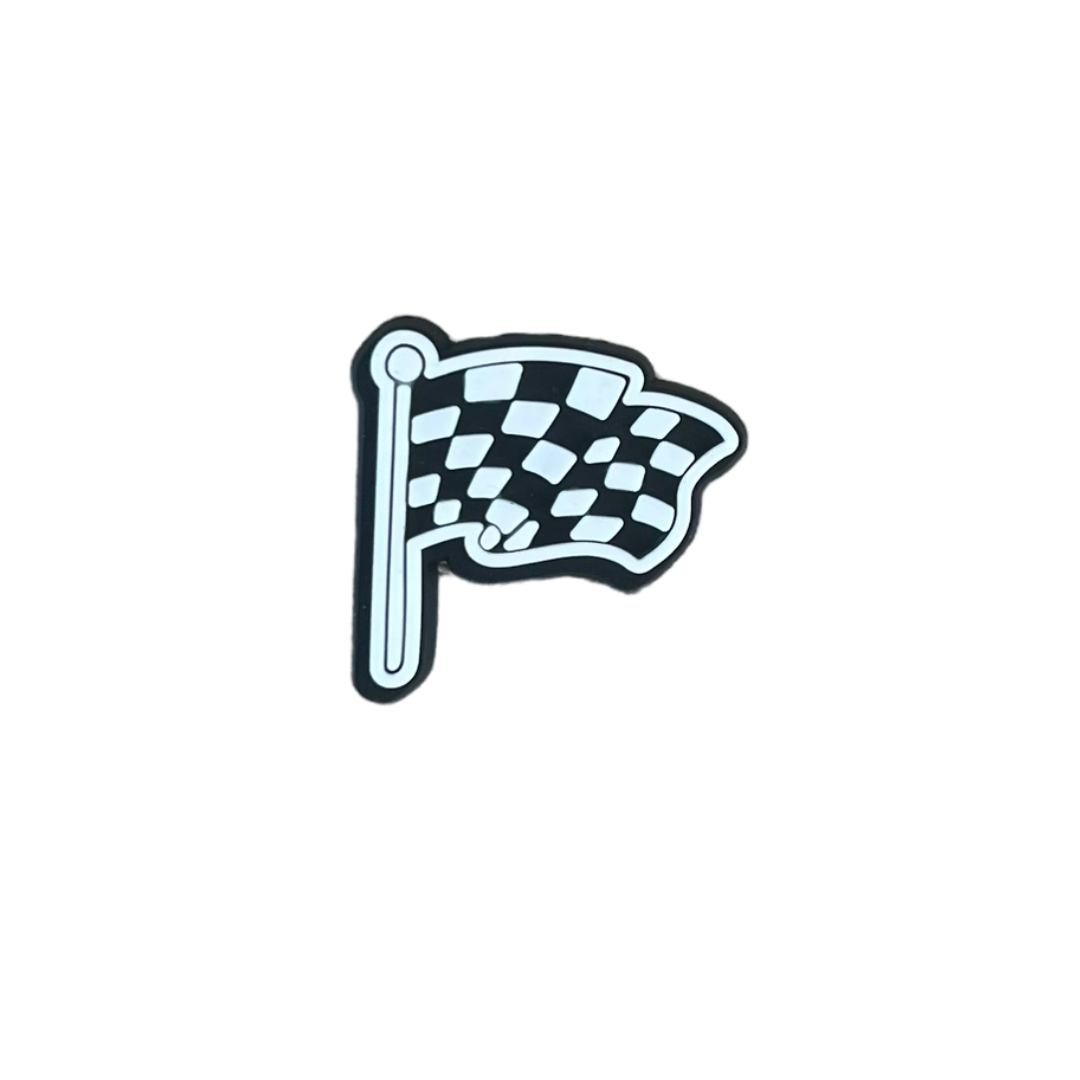 Checkered Flag Croc Charm