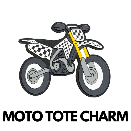 Checkered Dirt Bike - Moto Tote Charm