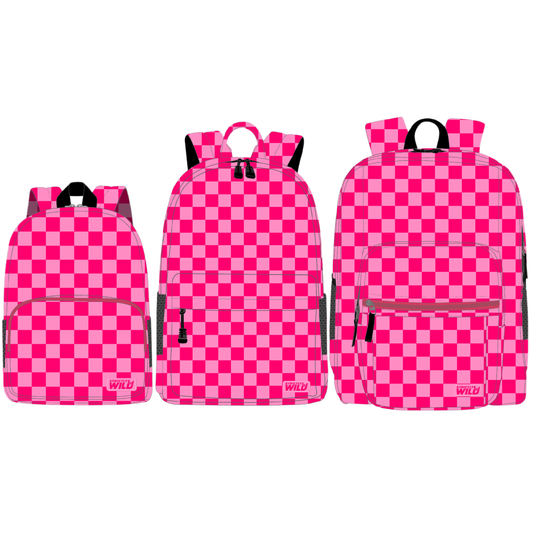 Speedy Pink Checker Backpacks