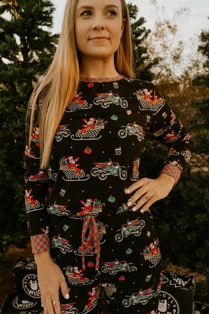 Santas Speedy Sleigh Unisex Adult Pajamas *PREORDER - SHIPPING OUT BETWEEN NOV 24 - DEC 6*