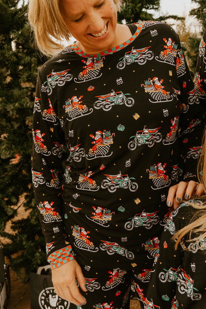 Santas Speedy Sleigh Unisex Adult Pajamas *PREORDER - SHIPPING OUT BETWEEN NOV 24 - DEC 6*