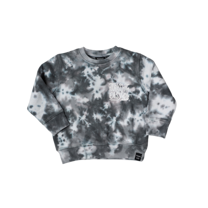 TAKE IT EASY TIE-DYE CREWNECK // CHARCOAL