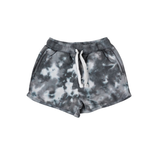 COTTON TIE-DYE SHORTS // CHARCOAL