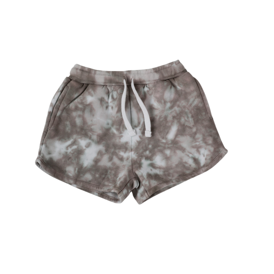 COTTON TIE-DYE SHORTS // TAUPE