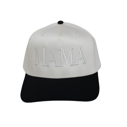 MAMA BLACK AND CREAM HAT